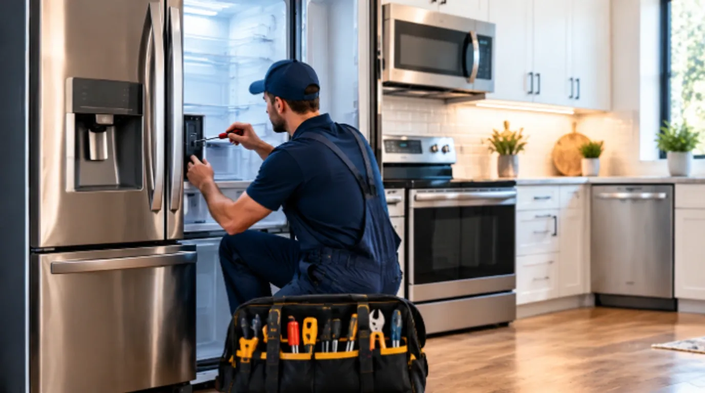 Dependable appliance repair near me - Local Appliance Repair Masters technician servicing kitchen and laundry appliances